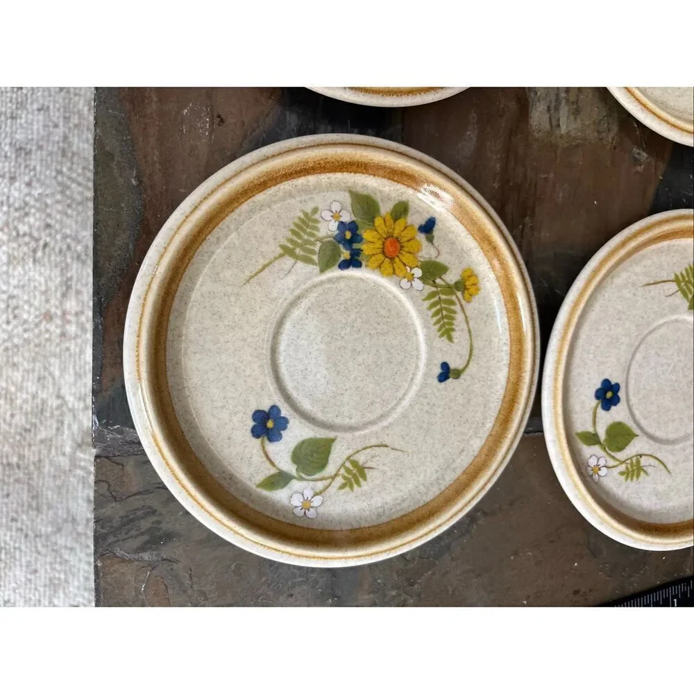 Mikasa Stone Manor Garden Bouquet Saucer Set of 6 Japan F5815
